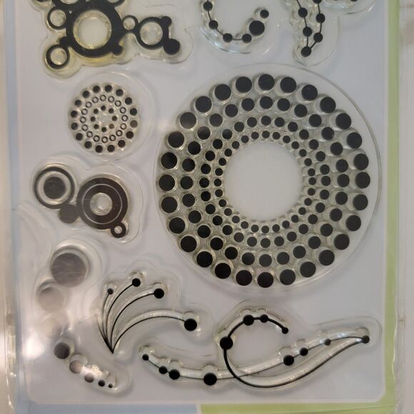 Inkadinkado CIRCLES AND DOTS #97631 Clear Cling Stamps Set of 15 NEW - Picture 5 of 5